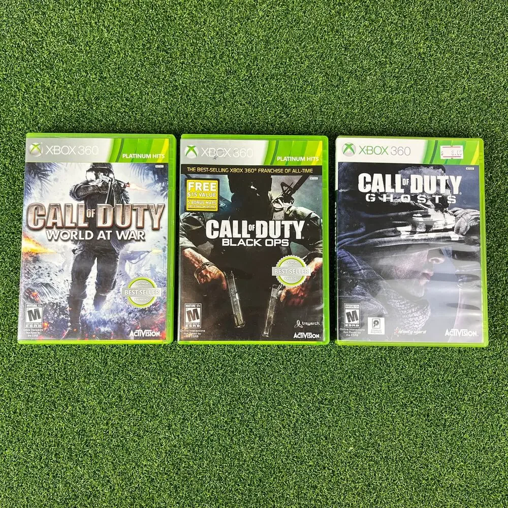Lot of 3 Call of Duty World at War Ghosts Black Ops Microsoft Xbox 360 CIB